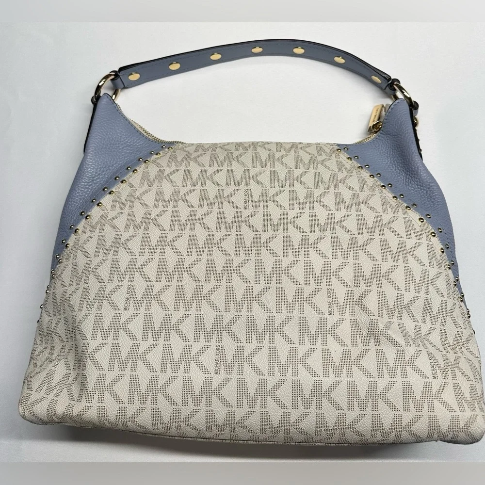Michael Kors Blue and Cream Women's Bag